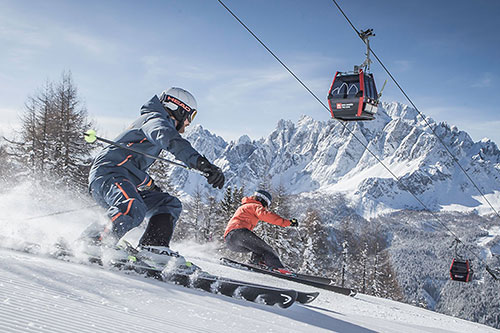 Skifahren in den Dolomiten